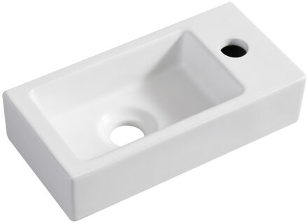 Boss & Wessing Fontein BWS Rinka 36,5x18x9 cm Kraangat Rechts Mat Wit