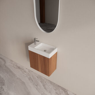 Boss & Wessing Fontein set BWS Riga Walnoot Met Arion Fontein Wit Bruin