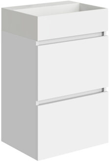 Boss & Wessing Fonteinkast BWS Melina 45 cm Glans Wit Met Wastafel Glans Wit