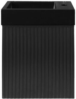 Boss & Wessing Fonteinkast BWS Sona Met Verticaal Reliëf Soft-close Mat Zwart Boss & Wessing