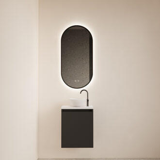 Boss & Wessing Fonteinmeubel BWS Meadow 40x50 cm Mat Zwart Incl. Topplaat Mat Wit - Fonteinmeubel Bws Meadow 40x50 cm Mat Zwart Incl. Topplaat Mat Wit