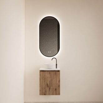 Boss & Wessing Fonteinmeubel BWS Meadow 40x50 cm Wellington Oak Incl. Topplaat Mat Wit Eiken