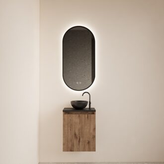 Boss & Wessing Fonteinmeubel BWS Meadow 40x50 cm Wellington Oak Incl. Topplaat Mat Zwart Eiken