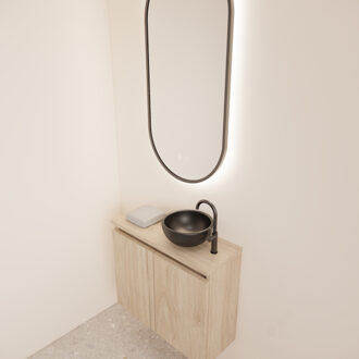 Boss & Wessing Fonteinmeubel BWS Meadow 60x50 cm Kastanje Eiken Incl. Topplaat