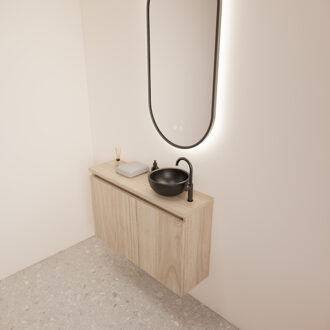 Boss & Wessing Fonteinmeubel BWS Meadow 80x50 cm Kastanje Eiken Incl. Topplaat