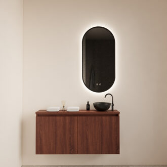 Boss & Wessing Fonteinmeubel Meadow 100x50 cm Choco Eiken Incl. Topplaat - Fonteinmeubel Meadow 100x50 cm Choco Eiken Incl. Topplaat