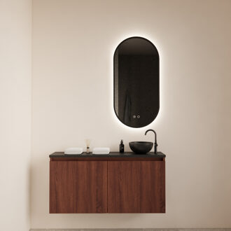 Boss & Wessing Fonteinmeubel Meadow 100x50 cm Choco Eiken Incl. Topplaat Mat Zwart - Fonteinmeubel Meadow 100x50 cm Choco Eiken Incl. Topplaat Mat Zwart