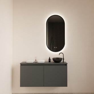 Boss & Wessing Fonteinmeubel Meadow 100x50 cm Graphite Grijs Incl. Topplaat - Fonteinmeubel Meadow 100x50 cm Graphite Grijs Incl. Topplaat