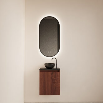 Boss & Wessing Fonteinmeubel Meadow 40x50 cm Choco Eiken Incl. Topplaat Mat Zwart - Fonteinmeubel Meadow 40x50 cm Choco Eiken Incl. Topplaat Mat Zwart