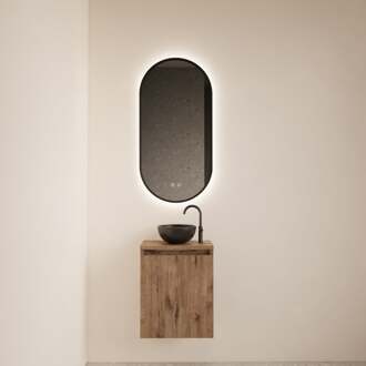 Boss & Wessing Fonteinmeubel Meadow 40x50 cm Wellington Oak Incl. Topplaat - Fonteinmeubel Meadow 40x50 cm Wellington Oak Incl. Topplaat