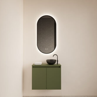 Boss & Wessing Fonteinmeubel Meadow 60x50 cm Olijf Groen Incl. Topplaat - Fonteinmeubel Meadow 60x50 cm Olijf Groen Incl. Topplaat