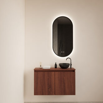 Boss & Wessing Fonteinmeubel Meadow 80x50 cm Choco Eiken Incl. Topplaat - Fonteinmeubel Meadow 80x50 cm Choco Eiken Incl. Topplaat