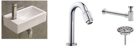 Boss & Wessing FonteinPack FONTEIN Corsa 450 x 250 x 120 mm Links (Keuze uit 18 kranen) Wit