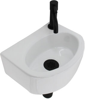 Boss & Wessing Fonteinset Boss & Wessing Gustav Keramiek Inclusief Eenhendelkraan En Sifon 30x22x11 cm Wit