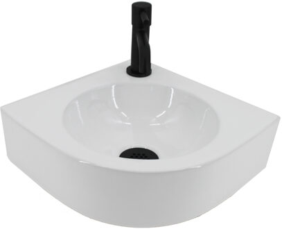 Boss & Wessing Fonteinset Boss & Wessing Lotte Keramiek Inclusief Eenhendelkraan En Sifon 30x30x10 cm Wit