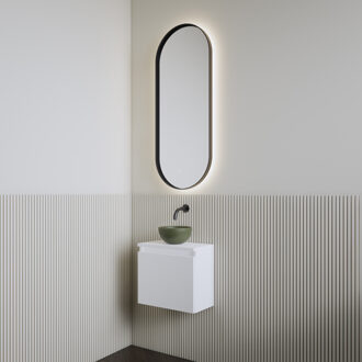 Boss & Wessing Fonteinset | BWS Leto | Glans Wit | Waskom Mat Olijf Groen