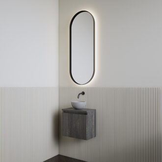 Boss & Wessing Fonteinset | BWS Leto | Zwart Eiken | Waskom Mat Grijs