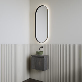 Boss & Wessing Fonteinset | BWS Leto | Zwart Eiken | Waskom Mat Olijf Groen