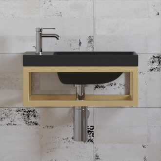 Boss & Wessing Fonteinset BWS Paris 40x22 cm met Mat Zwart Fontein Mat Goud