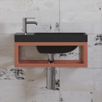 Boss & Wessing Fonteinset BWS Paris 40x22 cm met Mat Zwart Fontein Mat Koper