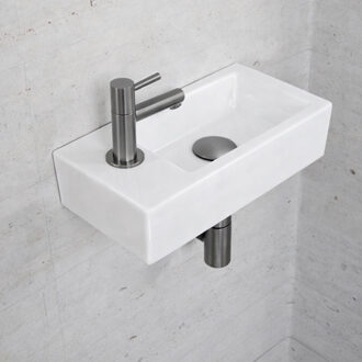 Boss & Wessing Fonteinset Glans Wit Wiesbaden Color Gunmetal (kraangat links)