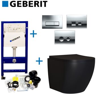 Boss & Wessing Geberit UP100 Mat Zwarte Toiletset set65 Mudo Randloos Boss & Wessing