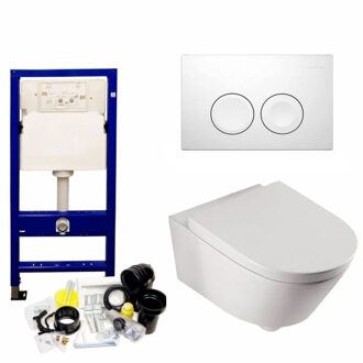 Boss & Wessing Geberit UP100 Toiletset Compleet | Inbouwreservoir | BWS Metro | Set42 met drukplaat