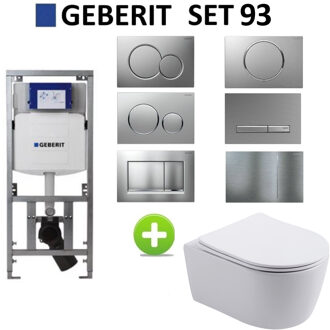 Boss & Wessing Geberit up320 Toiletset BWS Mudo | Randloos met Zitting | Mat Wit | Sigma Drukplaat Boss & Wessing