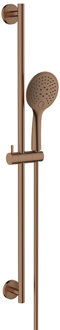 Boss & Wessing Glijstangset BWS Moran Met Handdouche 3 Standen 150 cm Geborsteld Brons Koper