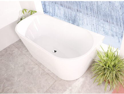 Boss & Wessing Half Vrijstaand Ligbad BWS Arcryl 170x80x60 cm Wit