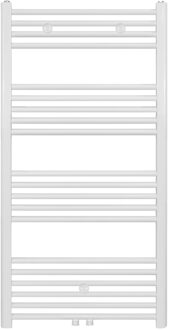 Boss & Wessing Handdoekradiator - middenaansluiting - 1200X600mm - 616 Watt - Wit Mat Geborsteld BWM1200600