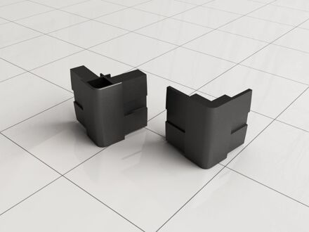 Boss & Wessing Hoekbevestiging BWS Voor Skyline Cabine Zwart Wit Chroom