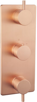 Boss & Wessing Inbouw Douchekraan BWS Thermostaat Afbouwdeel 3-Weg Geborsteld Koper
