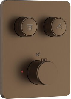 Boss & Wessing Inbouw Douchethermostaat BWS Sensa 2 Weg Met Drukknoppen Geborsteld Brons PVD (incl. inbouwdeel)