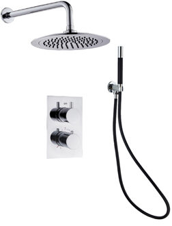 Boss & Wessing Inbouw Regendouche Set BWS Talpa Pro met Muuruitloop en Staaf Handdouche 30 cm Chroom