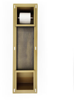 Boss & Wessing Inbouw Toiletrolhouder AQS met Reserve Rolhouder RVS Goud Aqua Splash