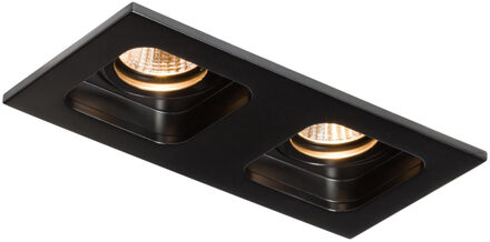 Boss & Wessing Inbouwspot AquaSplash Kiana 2 GU10 2-Lichts 20x10x9 cm Zwart Aquasplash