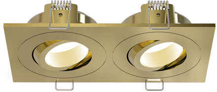 Boss & Wessing Inbouwspot Dubbel BWS Spears Dimbaar IP65 Geborsteld Messing