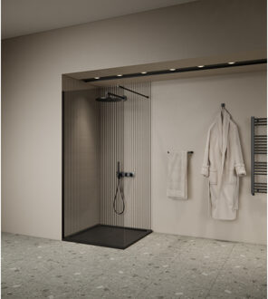 Boss & Wessing Inloopdouche BWS Elonpa Helder Glas 110x200 cm Zwart OP=OP