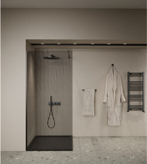 Boss & Wessing Inloopdouche BWS Elonpa Helder Glas 70x200cm Zwart