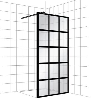 Boss & Wessing Inloopdouche BWS Free Time 100x200 cm Zwart Decor 3 Timeless Coating Mat Zwart Profiel