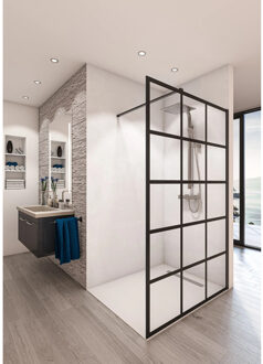 Boss & Wessing Inloopdouche BWS Free Time 120x200 cm Zwart Decor 3 Timeless Coating Mat Zwart Profiel Boss & Wessing