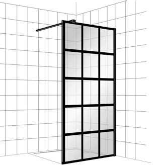 Boss & Wessing Inloopdouche BWS Free Time 120x200 cm Zwart Decor 3 Timeless Coating Mat Zwart Profiel