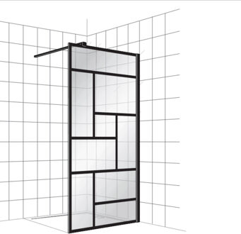 Boss & Wessing Inloopdouche BWS Free Time 90x200 cm Zwart Decor 5 Timeless Coating Mat Zwart Profiel