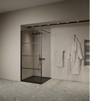 Boss & Wessing Inloopdouche | BWS | Oganto 1 | 90x200 cm | 8 mm | Zwart OP=OP