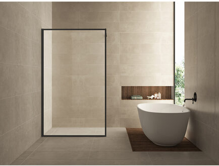 Boss & Wessing Inloopdouche BWS Vidrios 90x200 cm 10 mm Met Stabilisatiestang NANO Mat Zwart