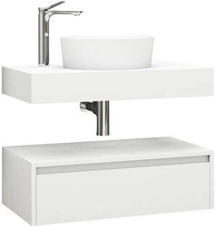 Boss & Wessing Onderkast AquaSplash Lina met Wastafelblad 80 cm Mat Wit Aquasplash