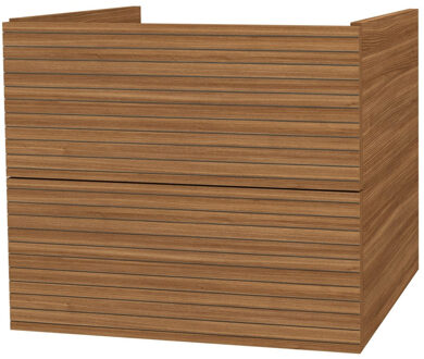 Boss & Wessing Onderkast BWS Elite 60x45x50 cm Met Horizontaal Reliëf Walnoot Bruin