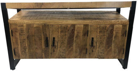 Boss & Wessing Onderkast Mango Wood 135x45x91 cm Met Mat Zwart Metaal Aqua Splash