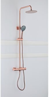 Boss & Wessing Opbouw Regendouche Set Boss & Wessing Copper 30 cm met Handdouche Geborsteld Koper Aqua Splash